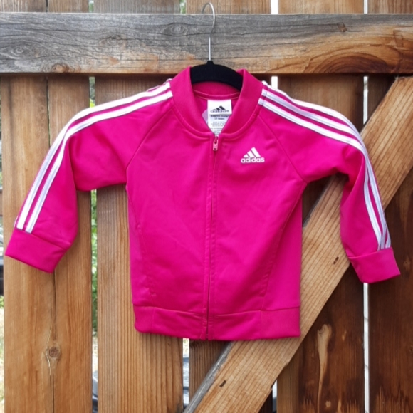 adidas Jackets & Coats Adidas Hot Pink Track Jacket Toddler Sz 24 Mth Poshmark